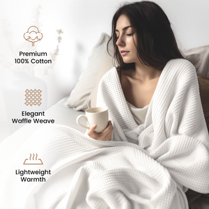 Waffle Weave Cotton Blanket - Good Sleep Bedding 