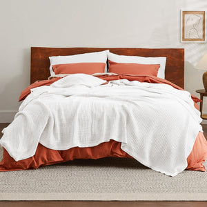 Waffle Weave Cotton Blanket - Good Sleep Bedding 