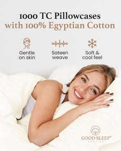 Luxe Sateen Pillowcases - Good Sleep Bedding 